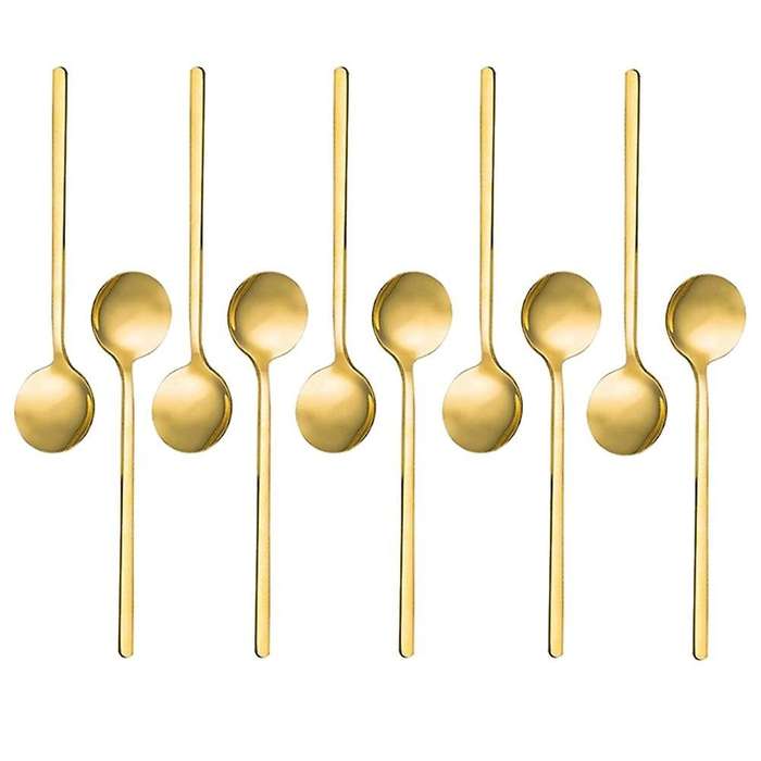 Stainless Steel 10 Pcs Espresso Spoons Teaspoons for Coffee Sugar