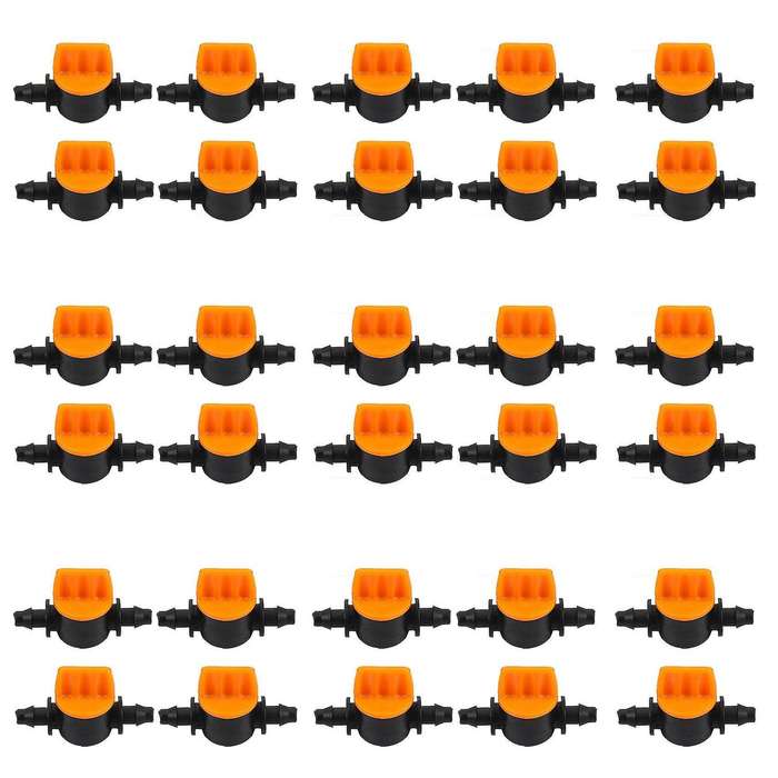 Mini Valve with 4/7mm Hose Irrigation Water Flow Control 30 Pcs