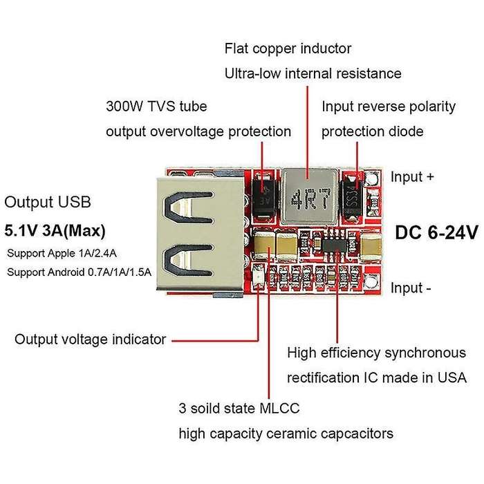 5 Pcs Dc-dc Buck Converter Car Step Down Voltage Regulator Module