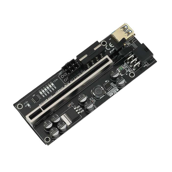 8x 16x Extender Pcie Riser Adapter Card Sata 6pin Power Black(1set)