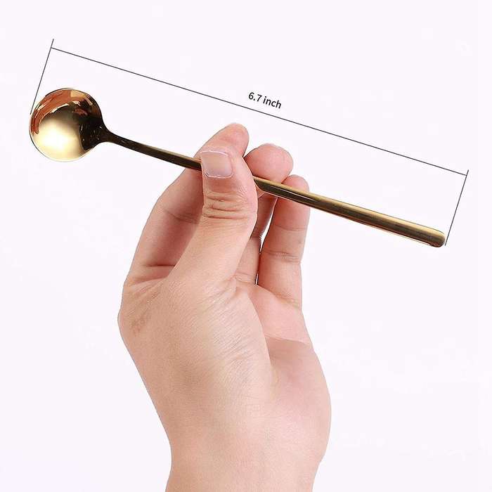 8pcs 6.7 Inches Coffee Spoons, Long Handle,gold Teaspoons,gold Spoons