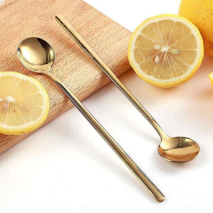8pcs 6.7 Inches Coffee Spoons, Long Handle,gold Teaspoons,gold Spoons