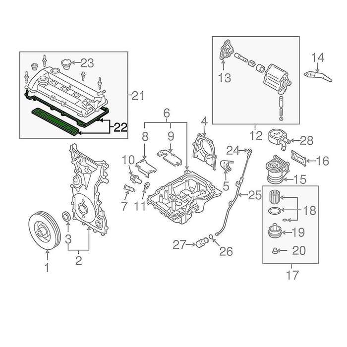 Engine Valve Cover Head Cover Gasket Set Fits for Mazda 3 6 Cx-7
