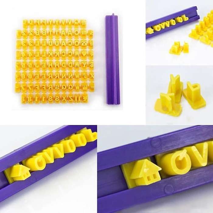Alphabet Letter Number Cookie Press Stamp Embosser Cutter Stencil