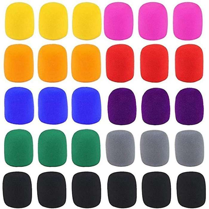30 Pack Thick Handheld Stage Microphone Windscreen Foam Cover