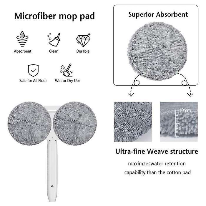 4pcs Electric Mop Pad for Gobot Floor Scrubber Pad for Hardwood Floor