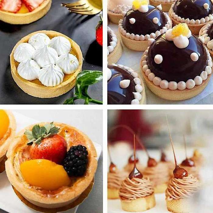 4 Pack Stainless Steel Tart Rings 2.4in,perforated Cake Mousse Ring