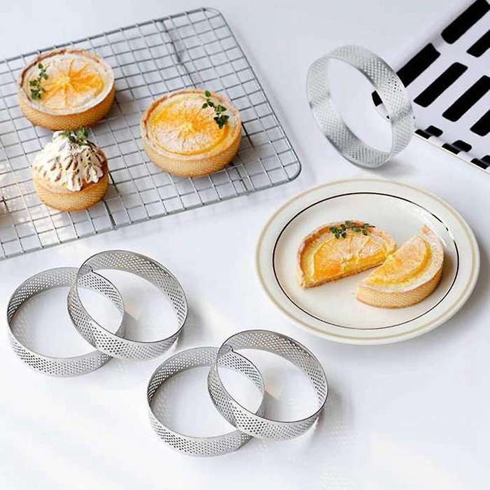 4 Pack Stainless Steel Tart Rings 2.4in,perforated Cake Mousse Ring