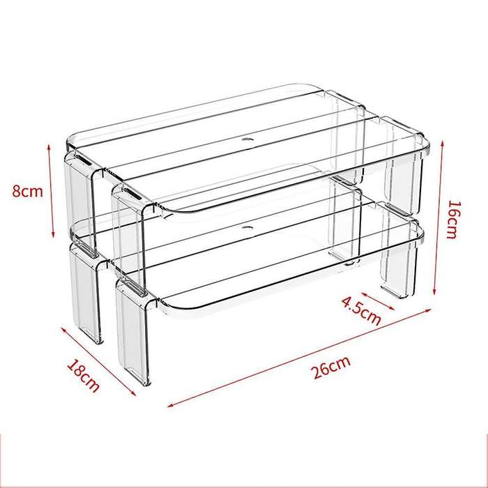 2pcs Fridge Organizer Rack Kitchen Racks Kitchen Items(transparent)