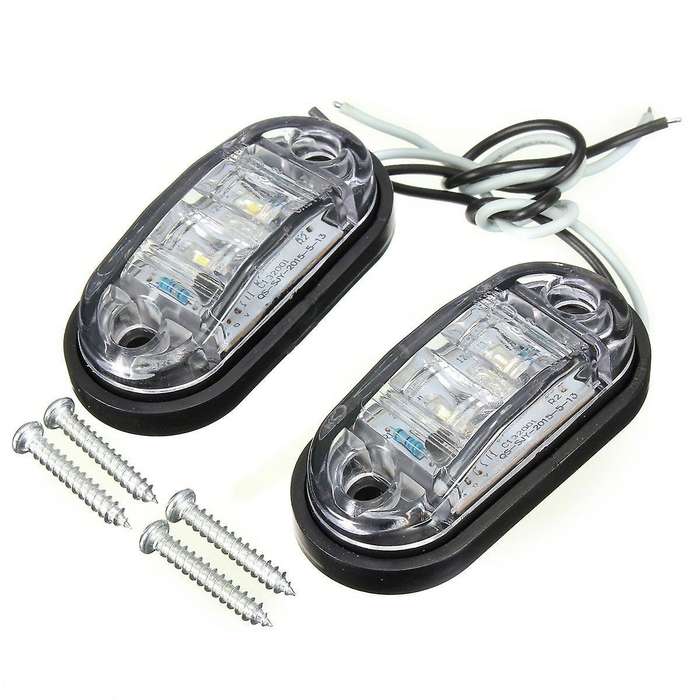 4x Led Light Side Overall Truck Trailer Van White