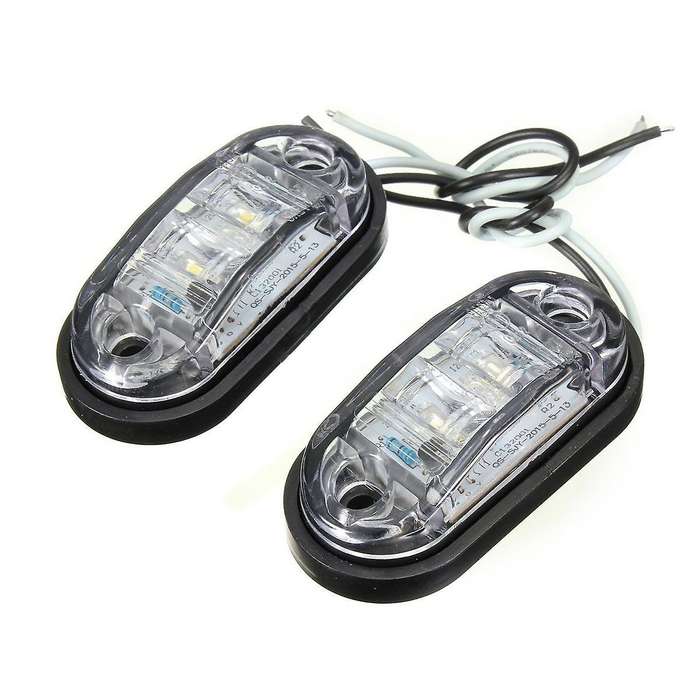 4x Led Light Side Overall Truck Trailer Van White