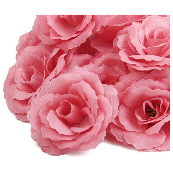 40x Rose Fleur Artificielle Corolle Decoration De Mariage(rose)