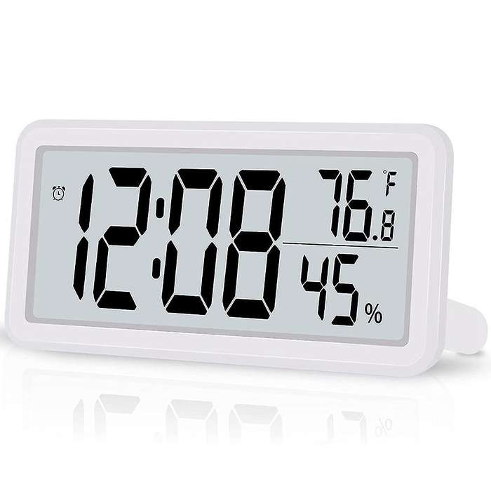Digital Alarm Clock,battery Operated Lcd Electronic Clock White