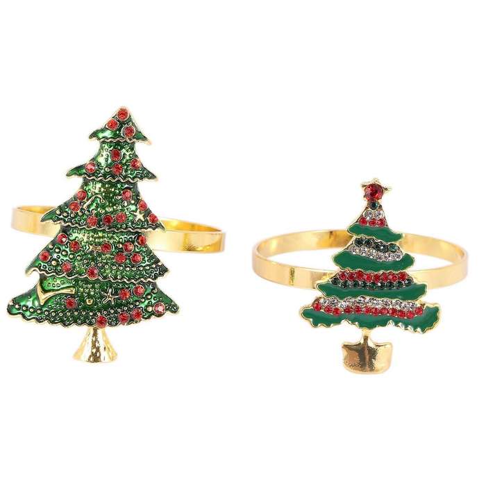 Christmas Napkin Rings - Set Of 8 Napkin Holder Rings for Holiday