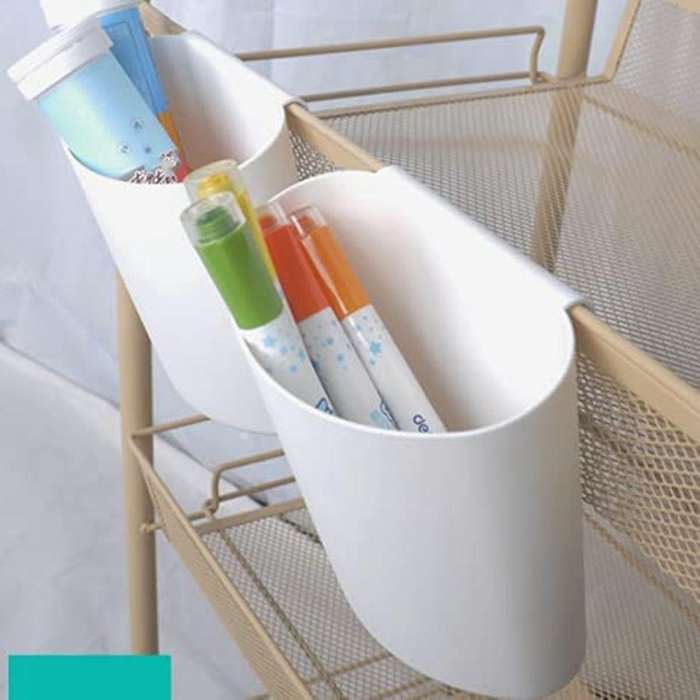 4 Pieces Of Hanging Basket Portable Storage Basket Tool Black