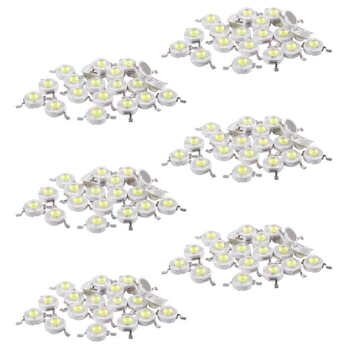 20 Pcs High Power 2 Pin 3w White Led Bead Emitters 170-190lm 6000k