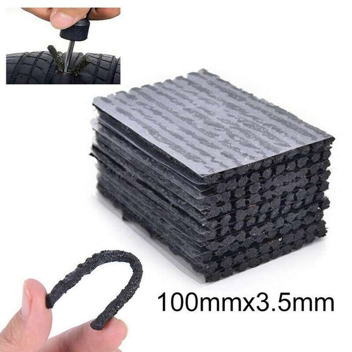 50pcs Car Bike Tyre Tubeless Seal Strip Plug Tire Puncture Repair Kit