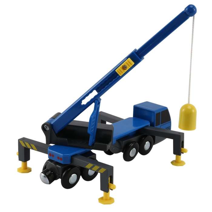 Crane Truck Vheicles Kids Toy Compatible with Wooden Tracks Railway