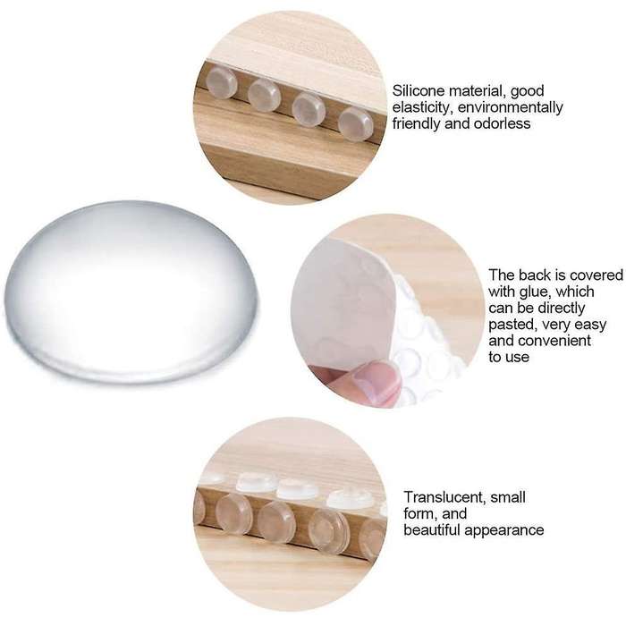 100 Capsules Self-adhesive Rubber Furniture Bumper Pads for Furniture