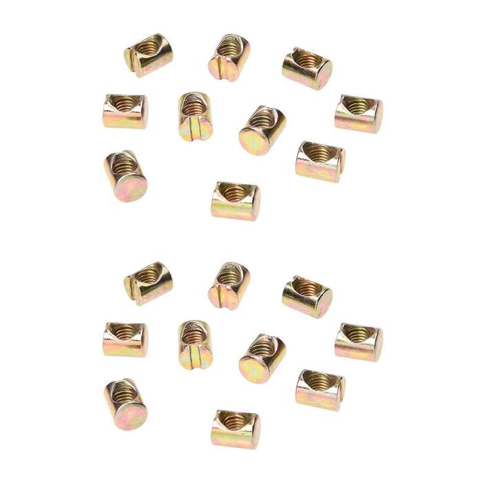 20 Pcs M8 Barrel Bolts Cross Dowel Slotted Furniture Nut for Beds