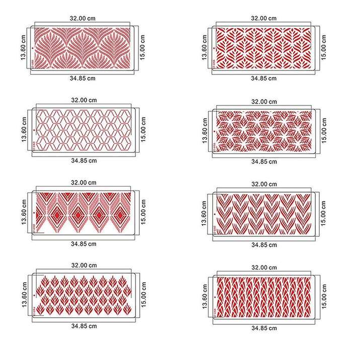 5pcs Wheat Ear Printing Sugar Sieve Mold Fondant Printing Template C