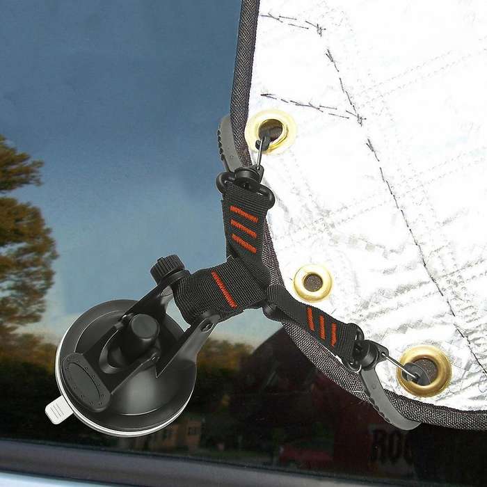 2 Pack Double Hooks Suction Cup Anchor with Securing Hook Black