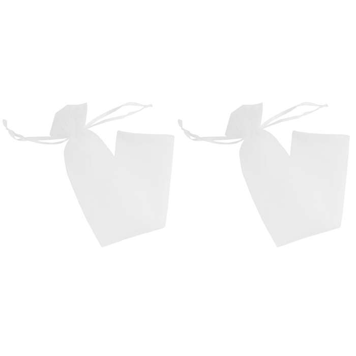 100pcs White Drawstring Organza Folding Hand Fan Pouch Wedding Bags