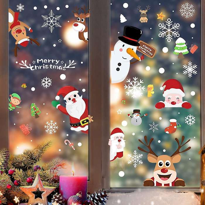 Window Stickers Christmas Snowflakes Window Stickers Elk Snowman