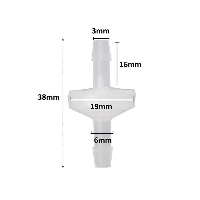16 Pcs 1/4inch Check Valve 6mm Pvdf One Way Valve Inline Check Valve
