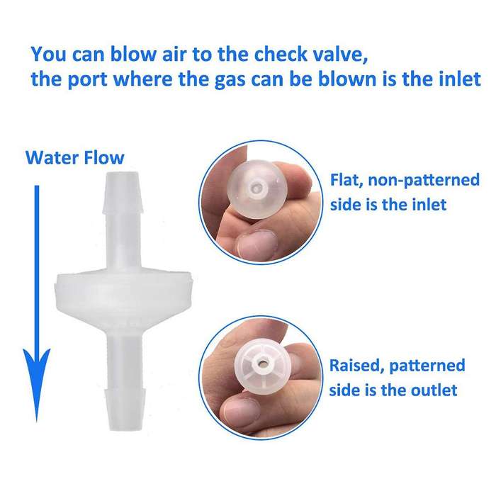 16 Pcs 1/4inch Check Valve 6mm Pvdf One Way Valve Inline Check Valve