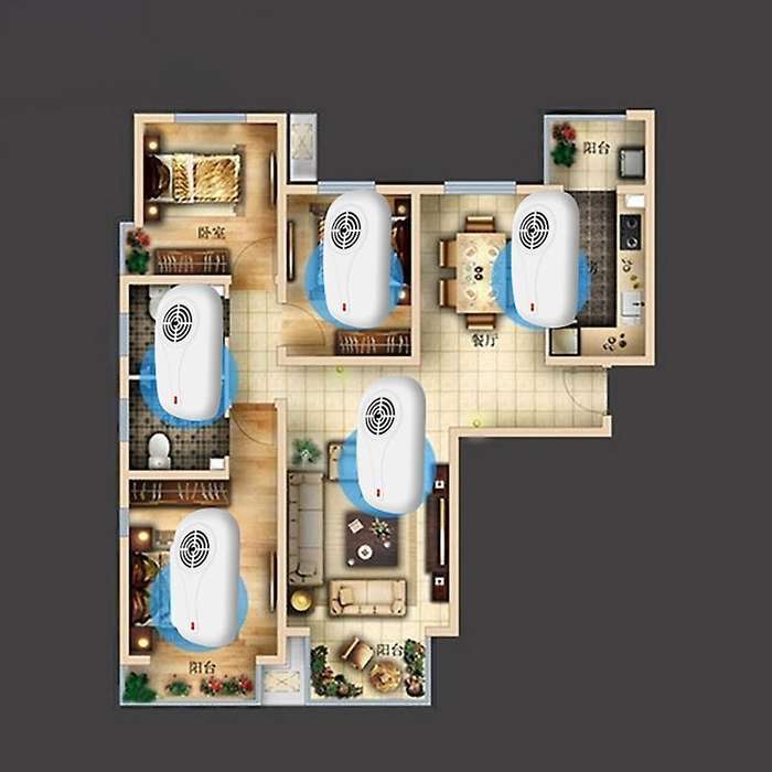 3 Million Negative Ion Smoke Removal Plug-in Air Purifier Us Plug