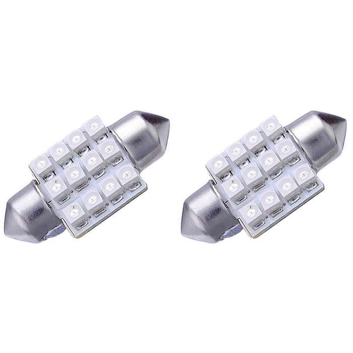 2x 31mm 12 Smd Led Interior Dome Festoon C5w Number Plate Light Bulb