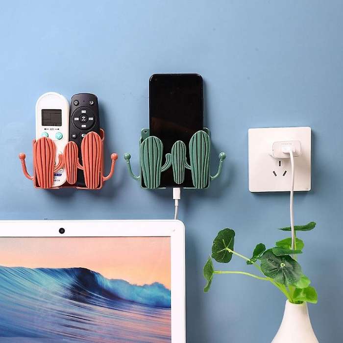 4pc/set Plastic Storage Box, Remote Control Mobile Phone Plug Holder