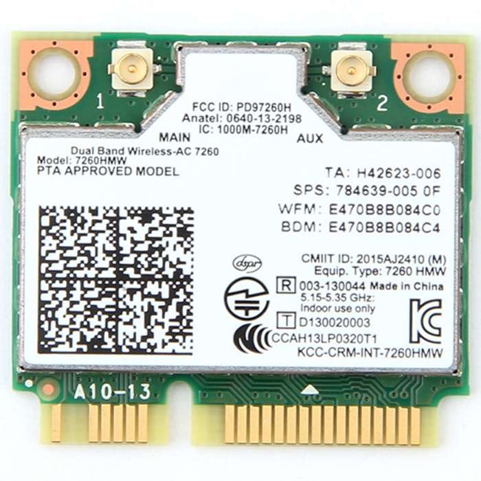 Dual Band Wireless Wifi Card for Intel 7260HMW Mini PCI-E 2.4G / 5Ghz WLAN Bluetooth 4.0 Wifi Car...