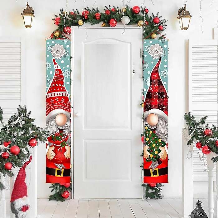 Couplets for Xmas Festive Merry Christmas Front Porch Sign Decor A