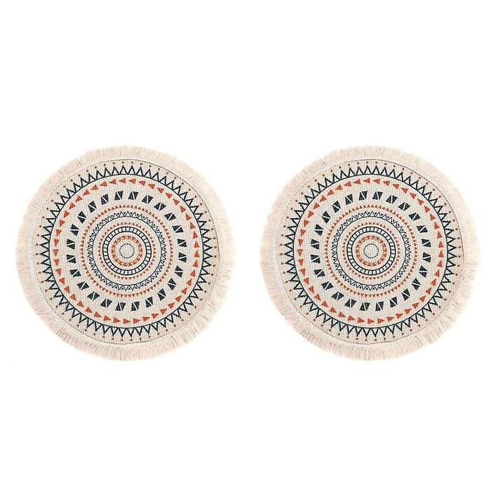 Set Of 2 Breakfast Placemats Round Placemats Non-slip Multicolor