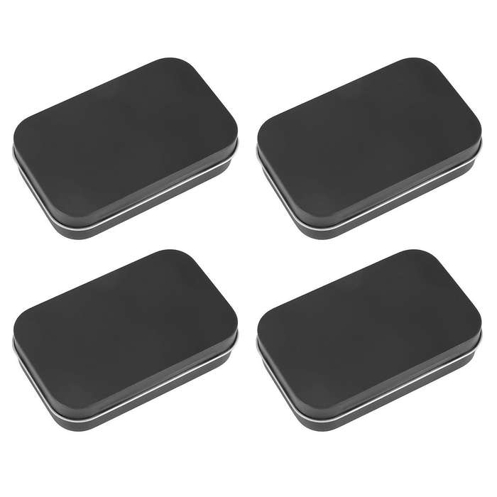 4x 95x60x21mm Black Metal Box with Matte Candy Box Small Box