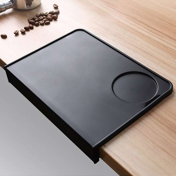 Coffee Tamper Mat Tamping Rest Holder Anti-skid Corner Edge Black