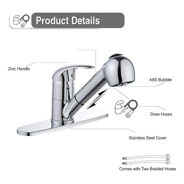 Kitchen Sink Faucet with Pull Down Sprayer, Kitchen Sink Faucet