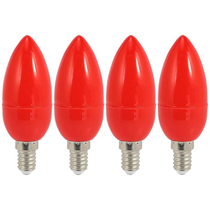 Led Candle Light Bulbs Red Fortune Lamp God Lights Energy Saving,e14