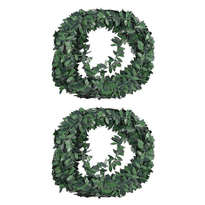 2x 7.5m Artificial Ivy Garland Foliage Green Leaves Simulated Vine
