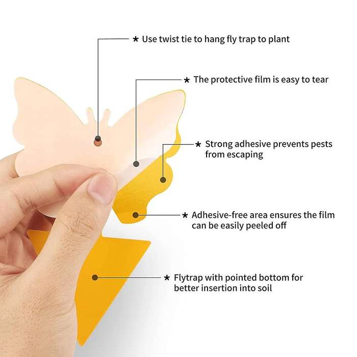 24 Pcs Yellow Sticky Fly Traps Killer Gnat Sticky Traps