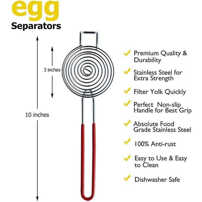 Egg Separator,stainless Steel Egg Yolk White Separating Tool,2 Pieces