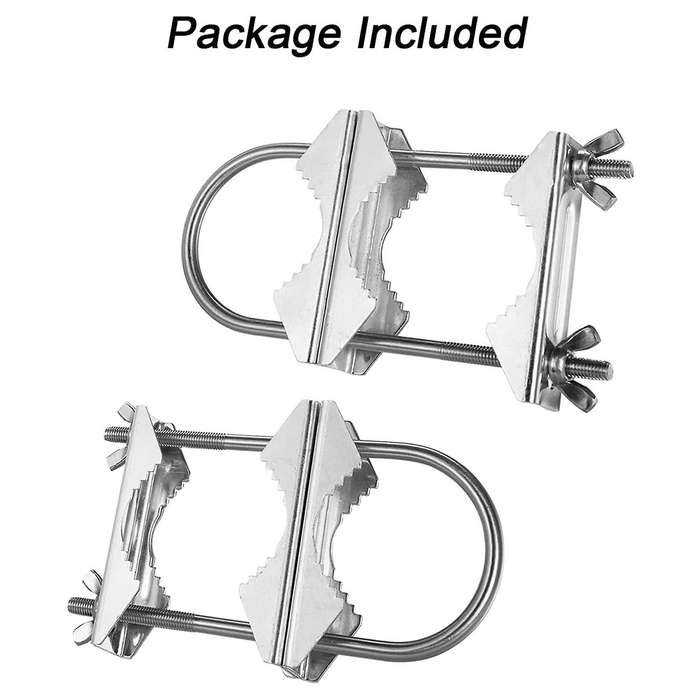 Double Antenna Mast Clamp V Jaw Block with U Bolts for Tv,cb,ham