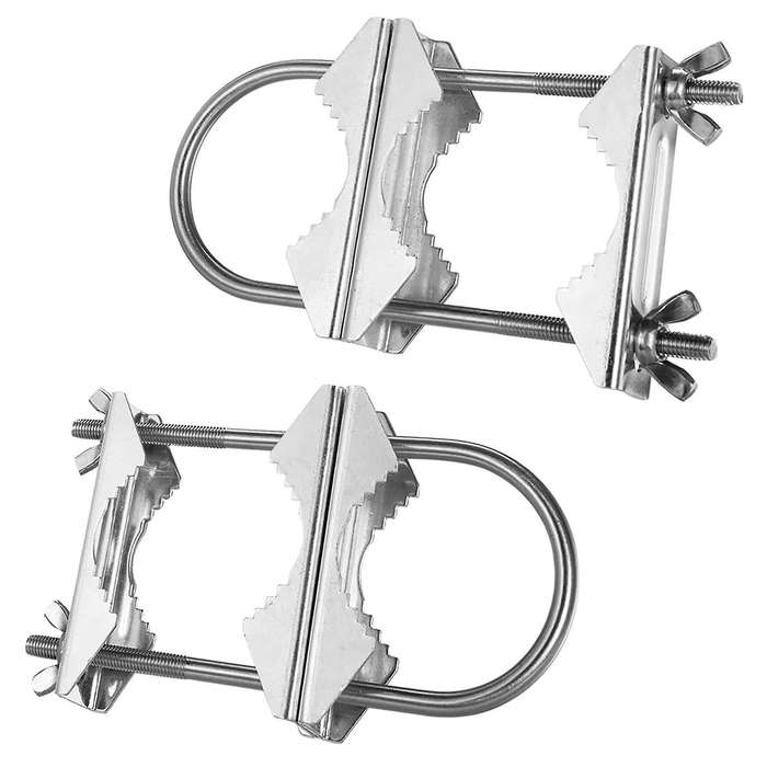 Double Antenna Mast Clamp V Jaw Block with U Bolts for Tv,cb,ham