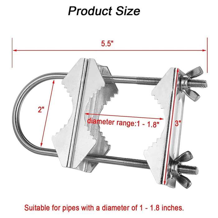 Double Antenna Mast Clamp V Jaw Block with U Bolts for Tv,cb,ham