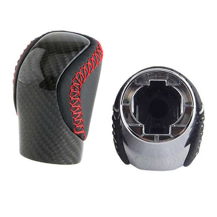 Car Carbon Fiber Red Pu Leather Gear Ball Head for Lexus Es Is Rx