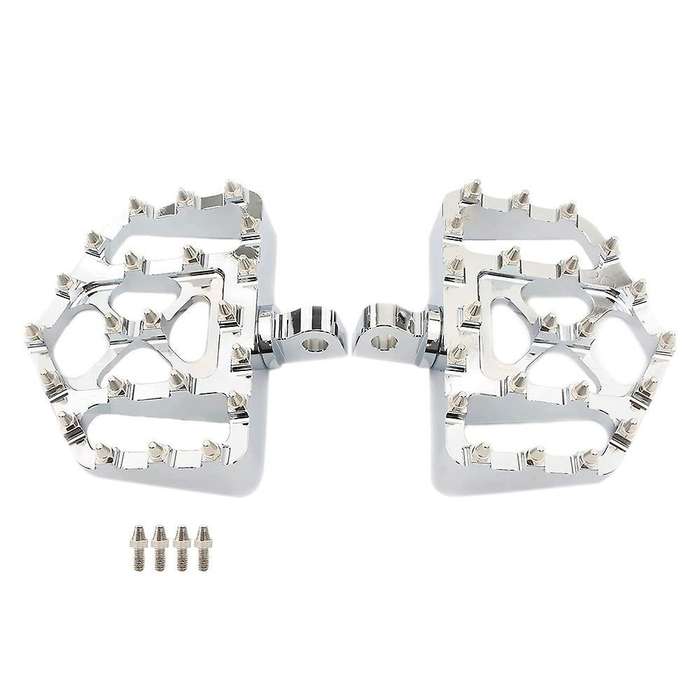Motorcycle Foot Pegs for Sportster 883 Dyna Softail Fat Boy Silver