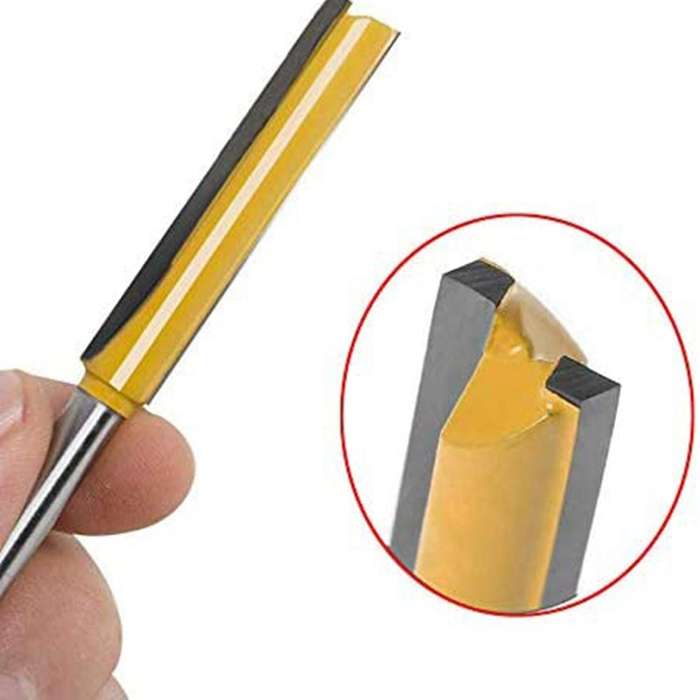 2pcs Shank Double Flute Cutter Woodworking Groove Chisel Bits