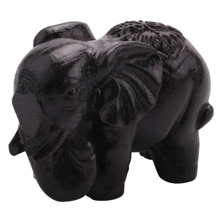 Ebony Elephant Ornaments Solid Wood Carving Furniture Porch Decor